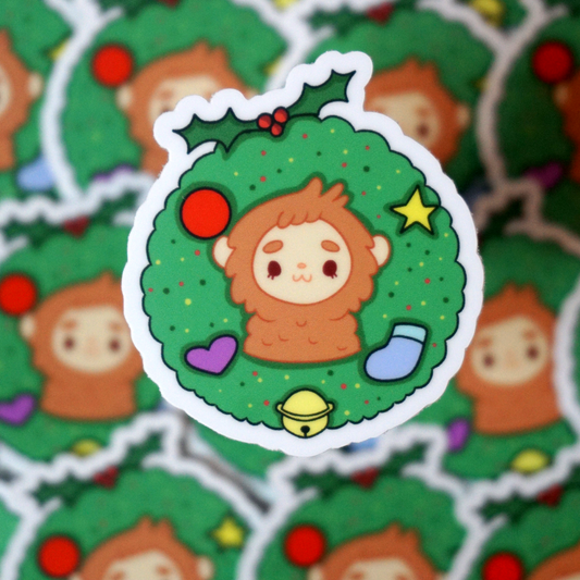 Bigfoot Wreath Sticker