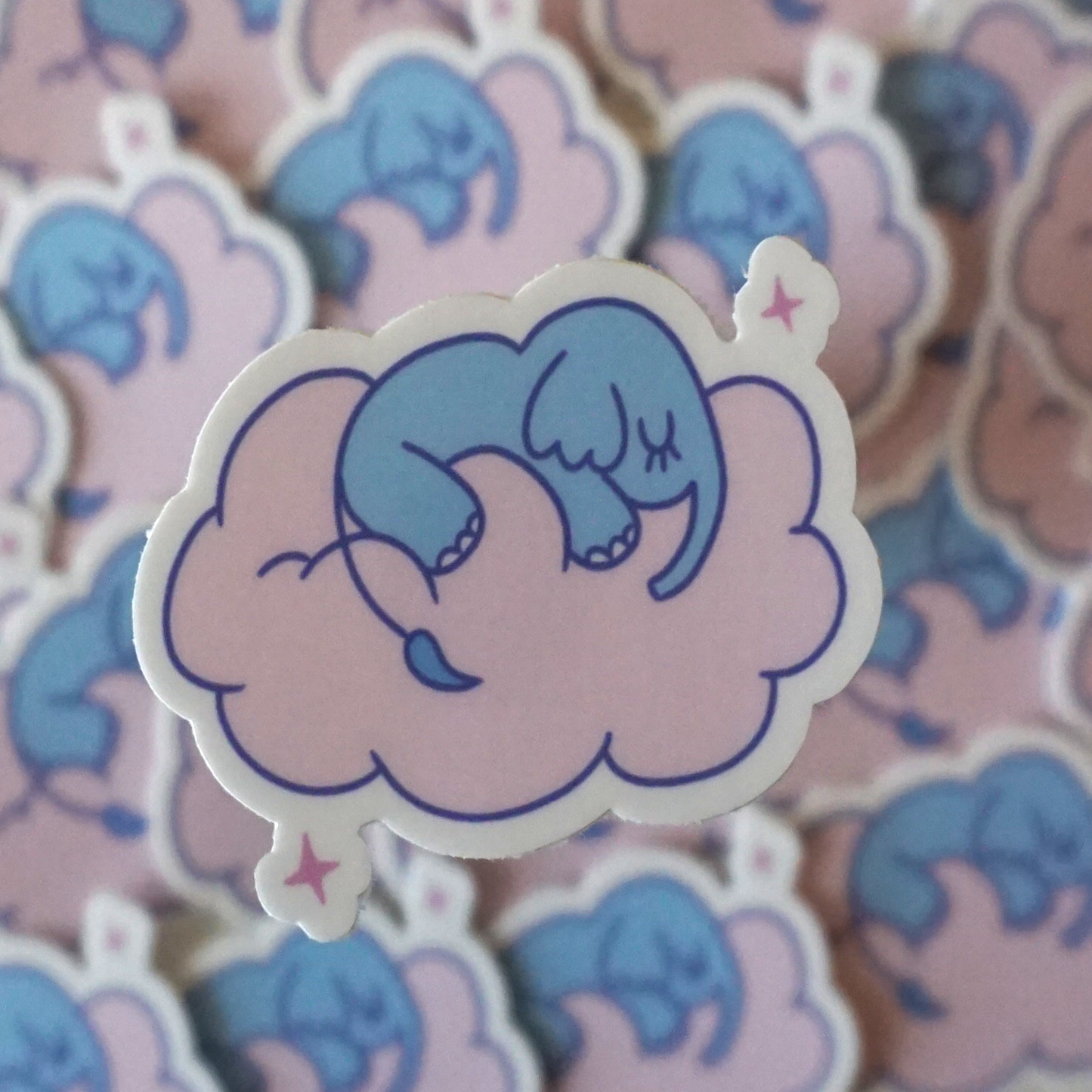 Elephant in the Cloud matte sticker