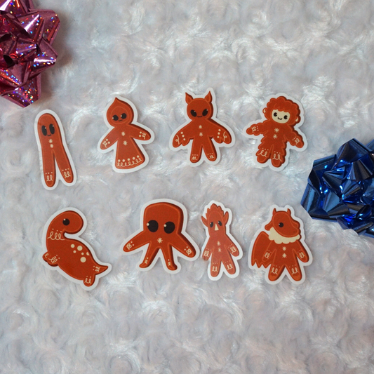 Cryptid Gingerbread Sticker Pack