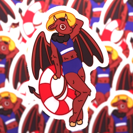 The Jersey Devil in a Bikini Sticker