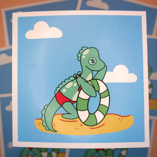 The Lochness Monster in a Bikini Print