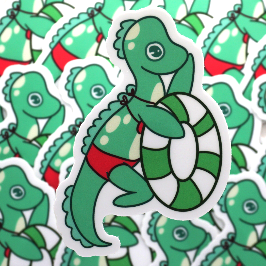 The Lochness Monster in a Bikini Sticker