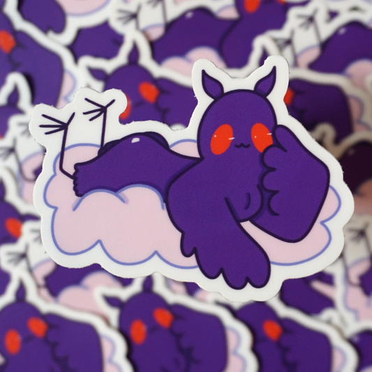 Mothman on a cloud sticker