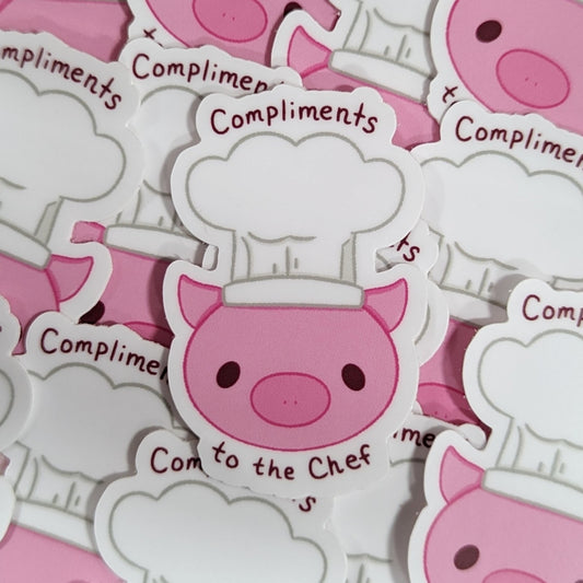 Compliments To The Chef Pig Sticker