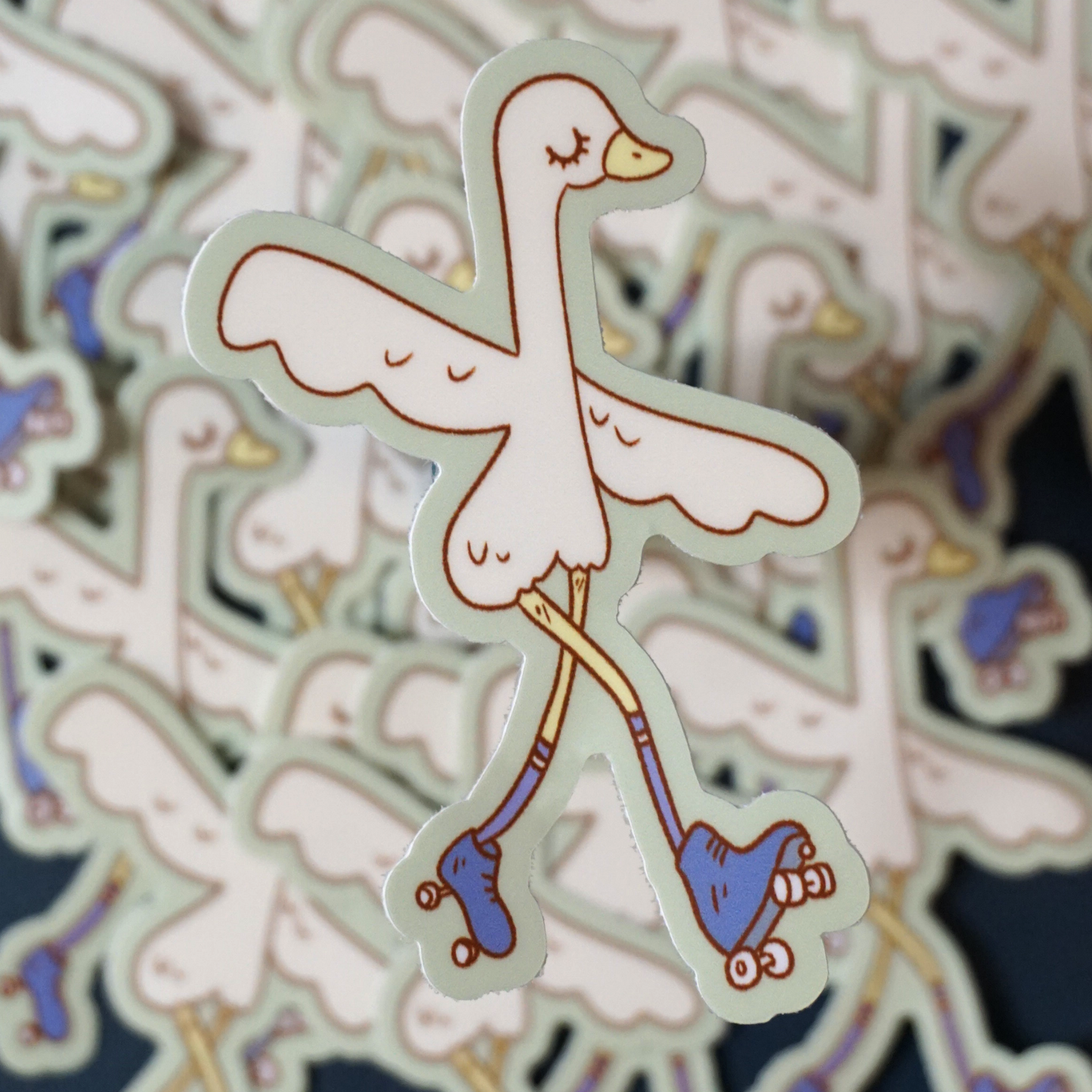 Roller Skating Goose Sticker