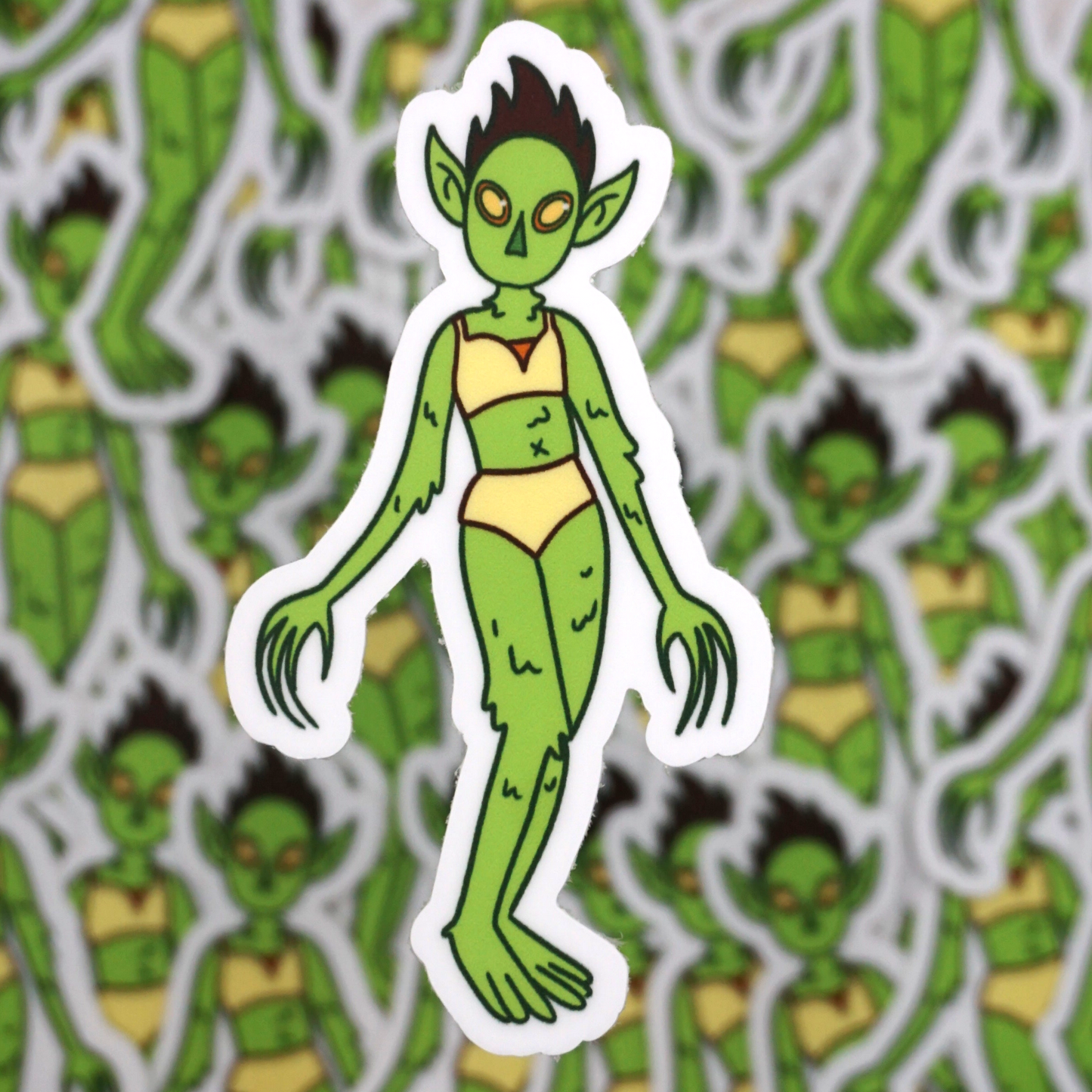 The Veggieman in a Bikini Sticker