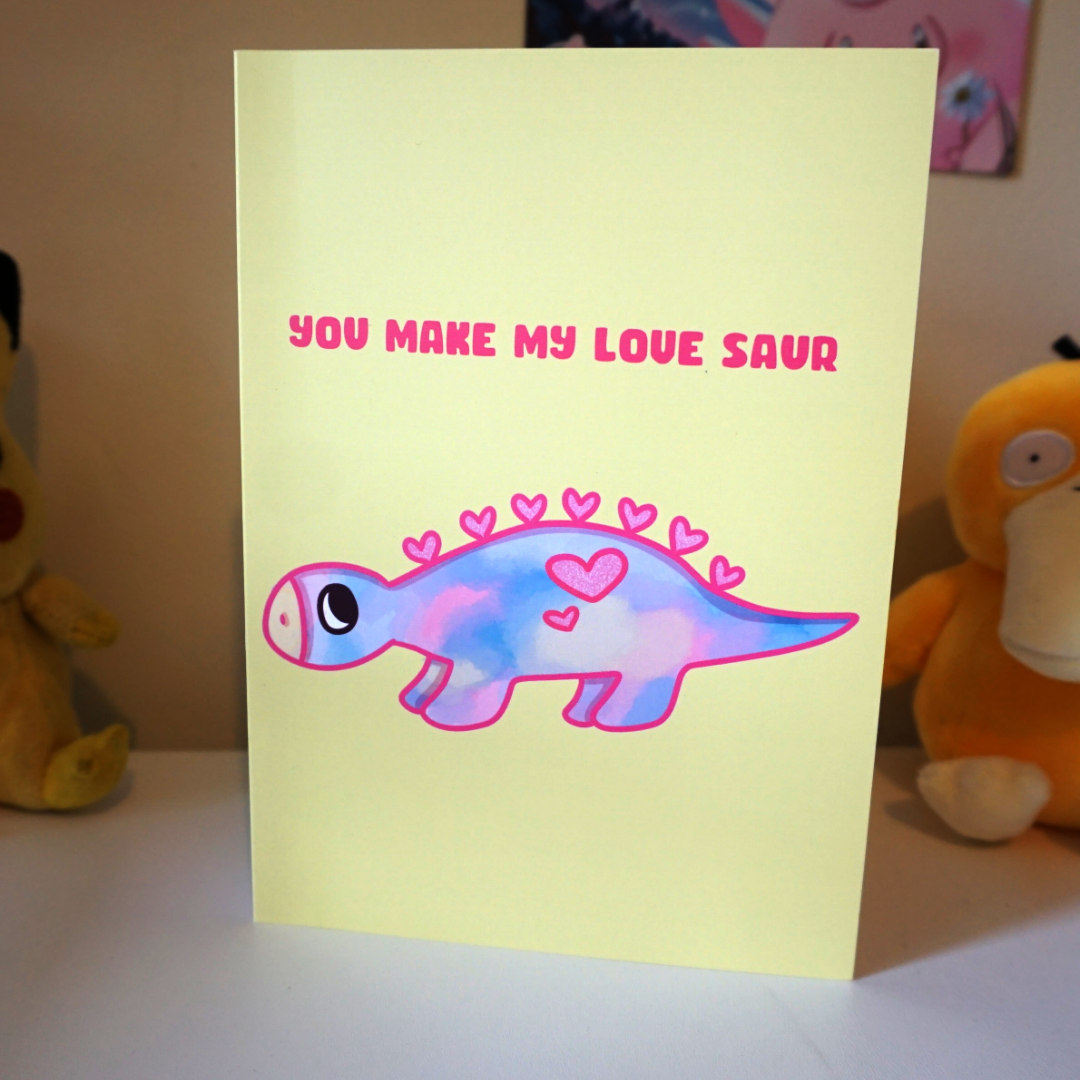 "You Make My Love Saur" Greeting Card