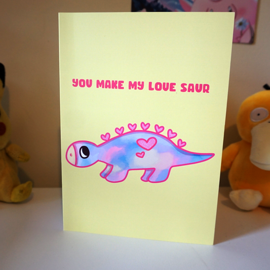 "You Make My Love Saur" Greeting Card