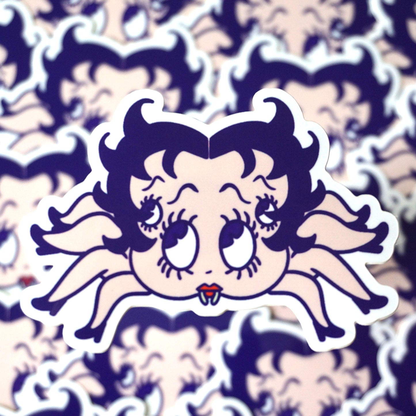 Betty Boop Spider Sticker