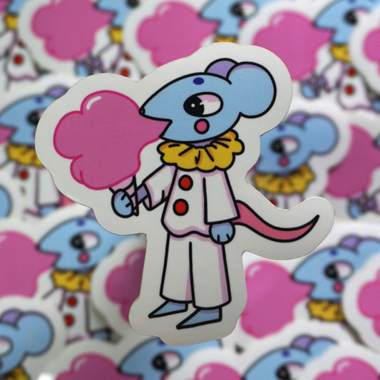 Cotton Candy Rat Clown Sticker