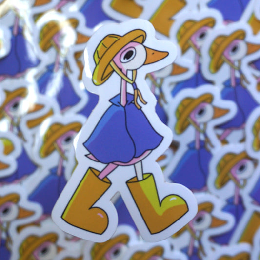 Raincoat Goose Sticker