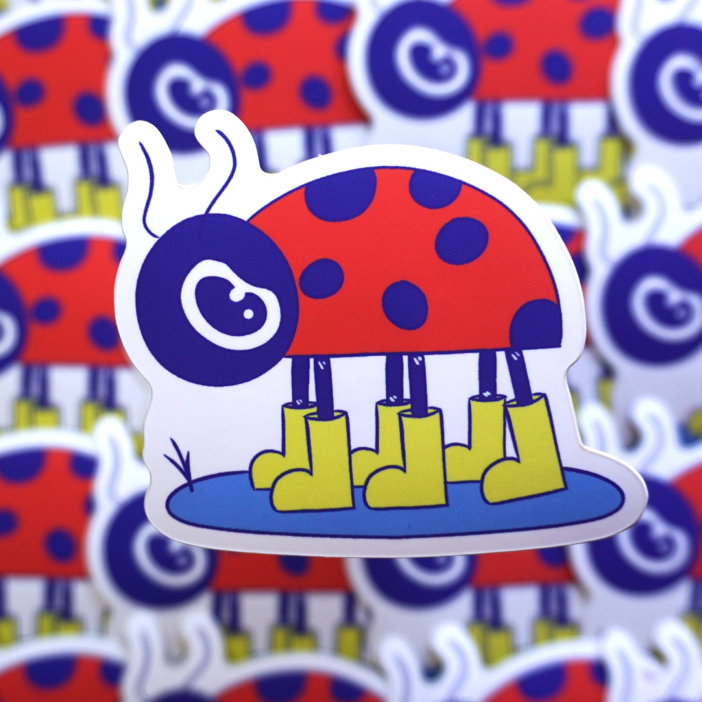 Ladybug in Rainboots Sticker