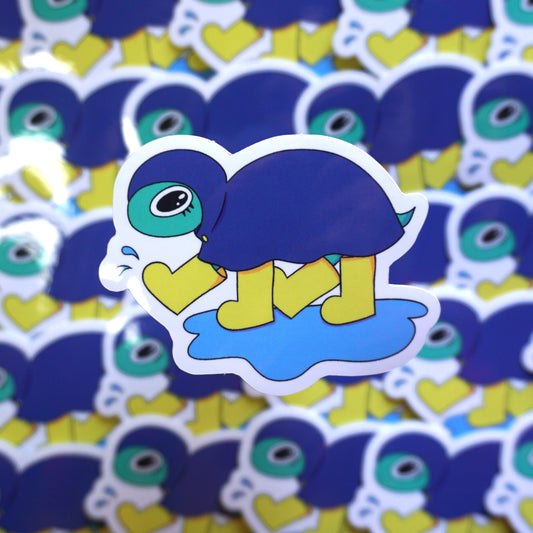 Turtle in a Raincoat Sticker