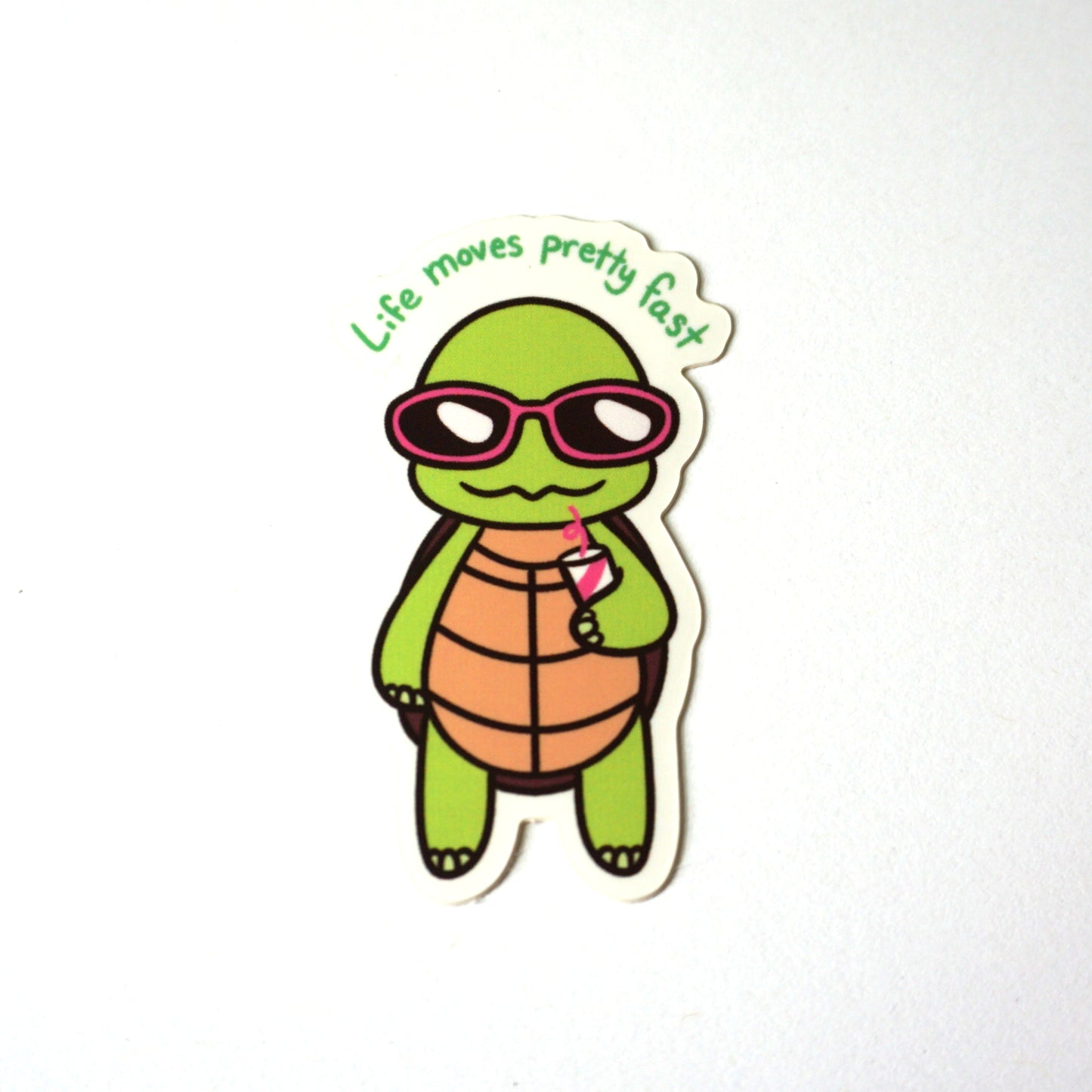 "Life Moves Pretty Fast" Turtle Sticker